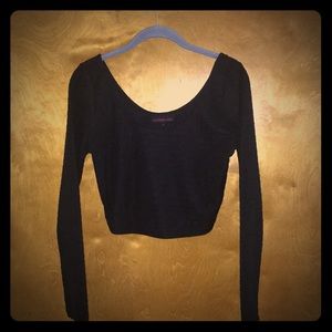 Black Crop Top Long Sleeve